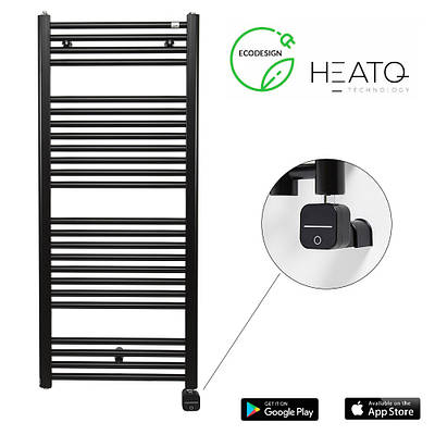 Zehnder Virando Сушарка для рушників електрична, 500 х 1226, чорний матовий арт. AB-120-050-9017-NEX-HID