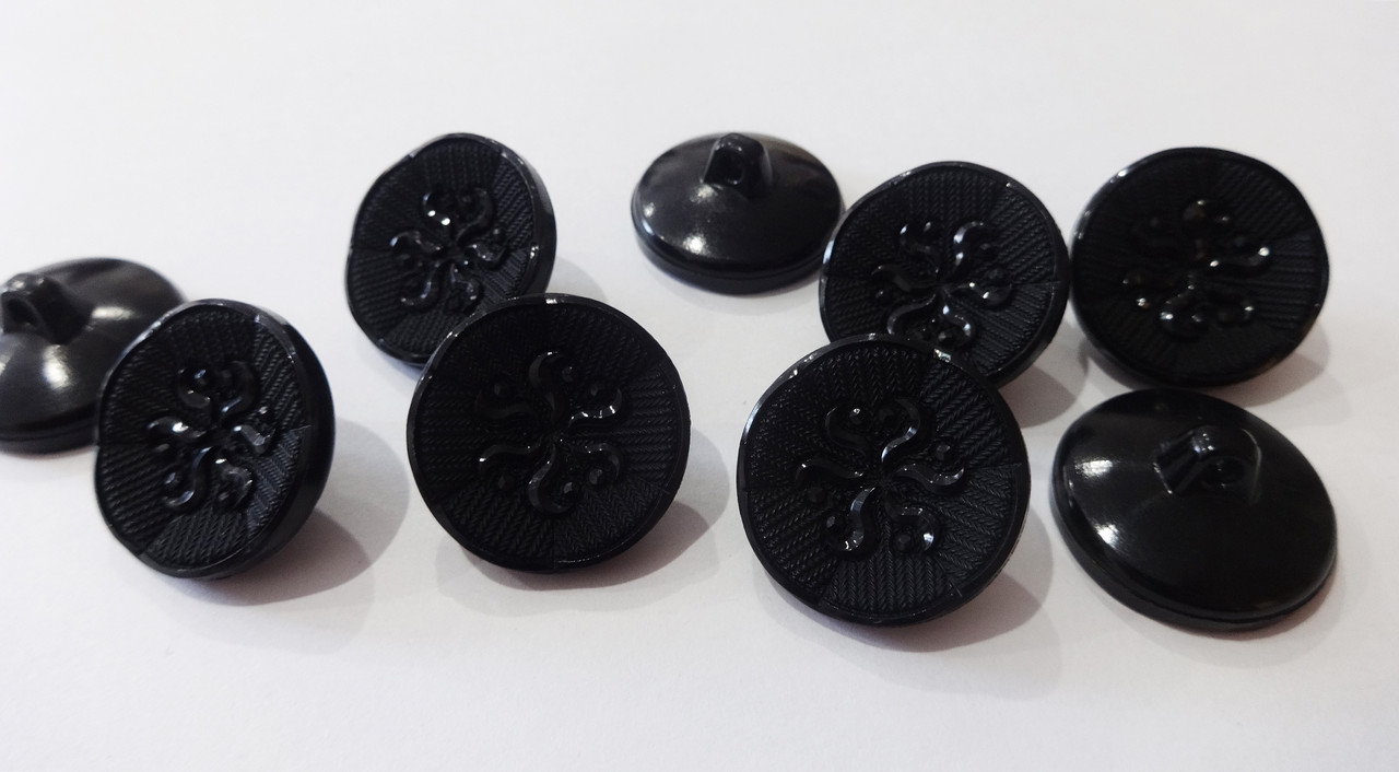 Ґудзики костюмні на ніжці 22 мм чорні, фото 1