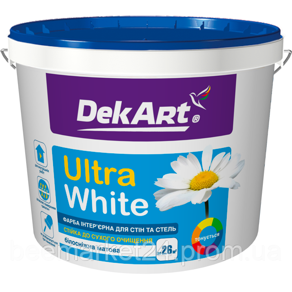 Фарба інтер'єрна акрилова DekArt Ultra White білосніжна 12.6 кг