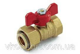 Кран прямий з накидною гайкою 3/4 "х 3/4" ВВ (20мм) Tiemme Made in Italy (кульовий), фото 1