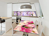 Наліпка на стіл Zatarga Суцвіття 600х1200 мм для будинків, квартир, столів, кав'ярень, кафе