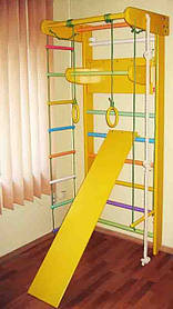 Спортивна (шведська) стінка для дома та квартири (колір жовтий) Левеня