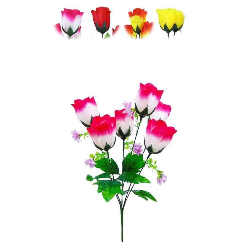 Штучні квіти Букет Троянди "Київ", 6 голів, 390 мм