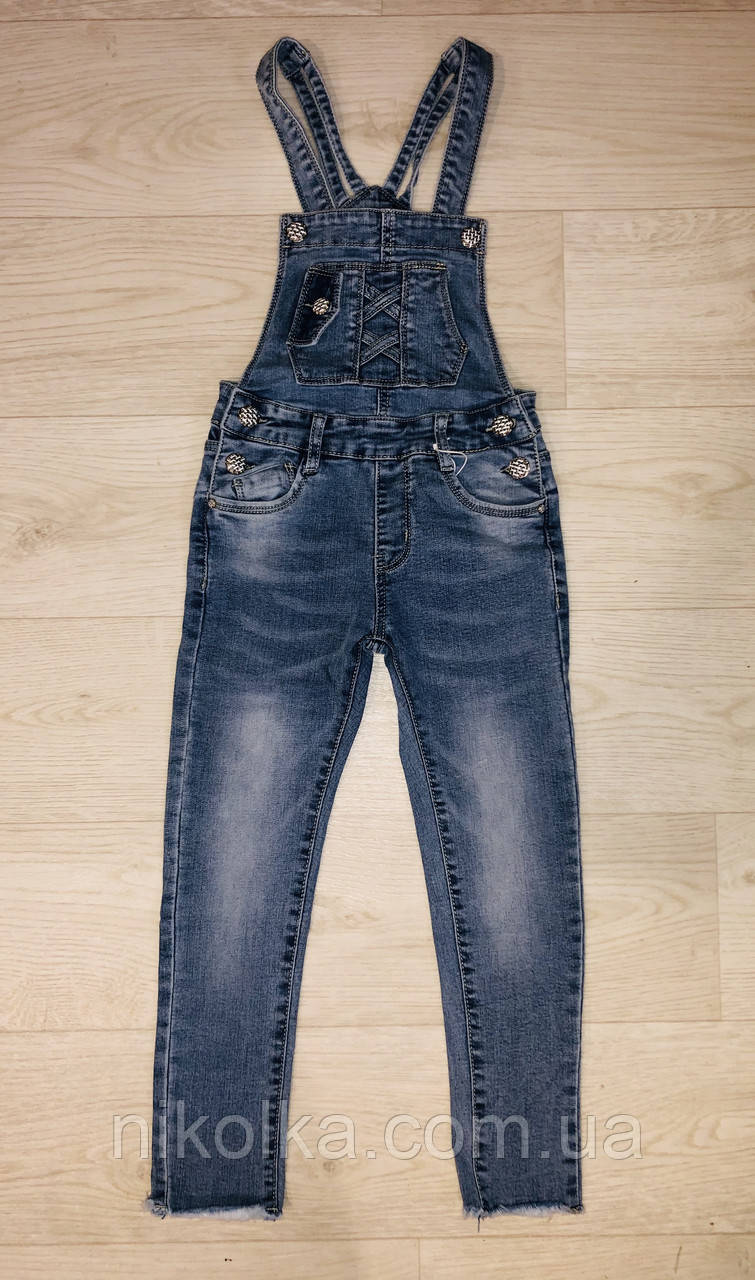 Джинсові комбінезони для дівчаток оптом, S&D, 6-16 років, арт. DT180, фото 1