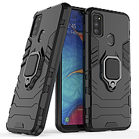 Чохол Ring case для Samsung Galaxy M30s (M307) броньований бампер з кільцем чорний