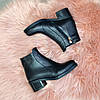 Черевики жіночі класичні шкіряні на невисокому стійкому каблуці, фото 8