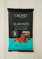 Шоколад темний з мигдалем Cachet Dark Almond 300г (Бельгія)