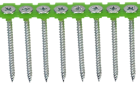 Саморізи для гіпсокартону на стрічці, мет., 3,5х50, оцинк., PH2, упак. 1000 шт, Швеція