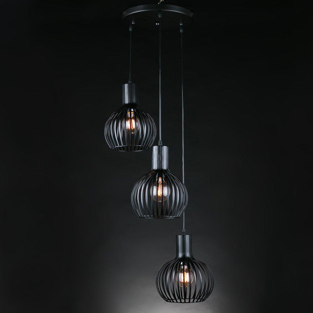 Люстра-підвіс багатолампова чорна SLAVIA ZD018/3B