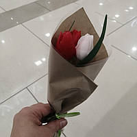 Букет из мыльных цветов розы и тюльпаны Цветочная композиция из мыла ручной работы Мыльный букет
