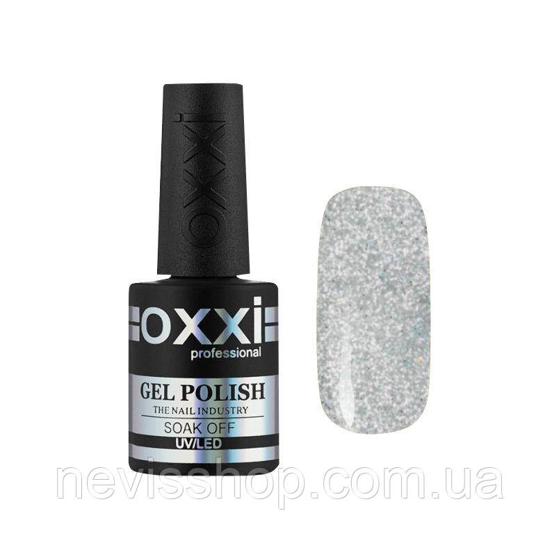Гель-лак для нігтів Oxxi Professional 096 світлий бежевий з насиченими дрібними блискітками, 10 мл
