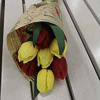 Букет из мыльных цветов тюльпаны Цветочная композиция из мыла ручной работы Мыльный букет