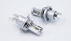 Світлодіодні LED лед лампи M3 (F2 mini) цоколь H4 (ближнє + дальнє) 55W, світло 6000К, фото 6