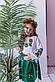 Вишитий костюм для дівчинки Дубочок зелений блузка та спідниця, фото 3