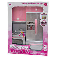 Игровой набор - кукольная кухня "Современная кухня"-1, 27x9,5x34,5 см, розовый, пластик (26212P)