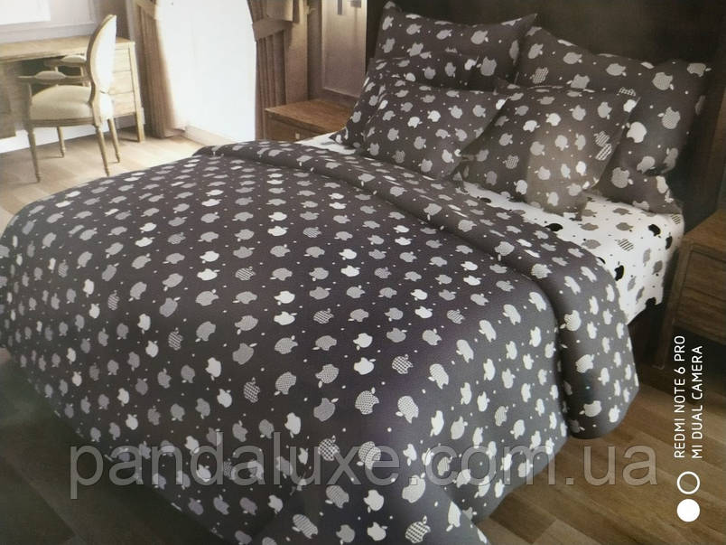 Постільна білизна бавовна бязь голд gold lux комплект Яблуко, фото 1