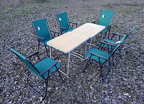 Складані меблі для дачі, кемпінгу, відпочинку на природі (2 стола + 6 крісел)