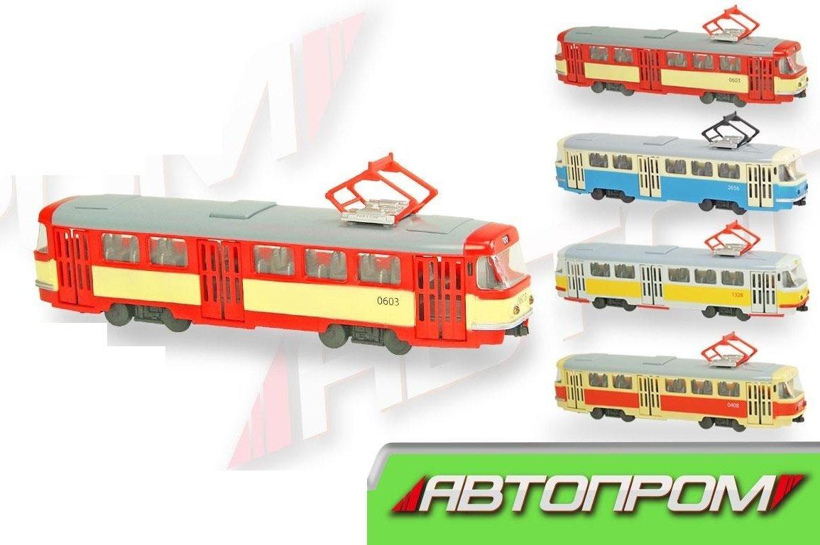 Іграшка Трамвай металевий тм Автопром, коробка 19,5*5*8 см