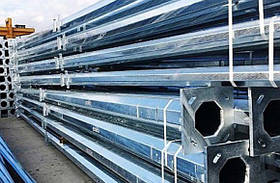 Опора вуличного освітлення сталева оцинкована багатогранна 15 м/4 мм