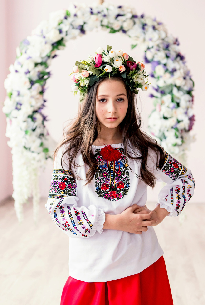 Вишиванка для дівчинки Подолянка кольорова, фото 1