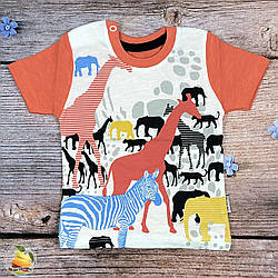 Футболка для малюка з горлом на кнопках Розміри: 6,9,12 місяців (20197-1)