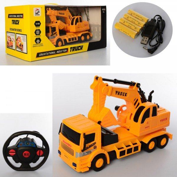 328-10 Екскаватор р/у, аккум, 27см, 1:18, світло, USBзар, рез.кількість, підв.деталі, в кор-ке, 39,5-19-20см