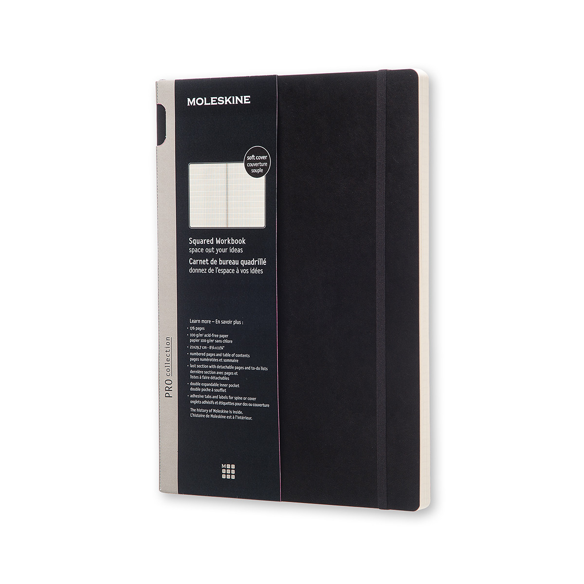 Блокнот Moleskine Workbook А4 21х29,7 см в клітинку Чорний М'який (8051272891522)