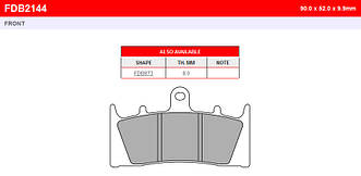 Гальмівні колодки передні KAWASAKI ZX-6R Ninja/636 FE FDB2144P FERODO
