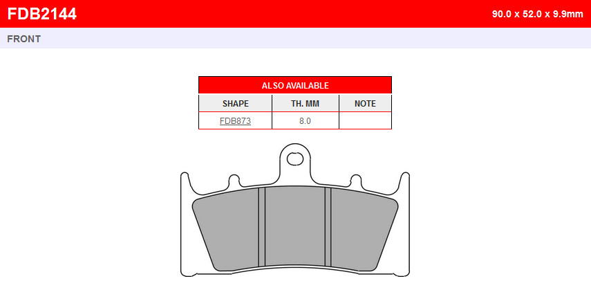 Гальмівні колодки передні KAWASAKI ZX-6R Ninja/636 FE FDB2144ST FERODO