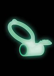 Ерекційне кільце Dorcel Power Clit White PHOSPHO з вібрацією, біле, світиться в темряві 777Store.com.ua
