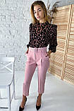 Актуальні штани з поясом і кишенями YARE - пудра колір, XL (є розміри), фото 3