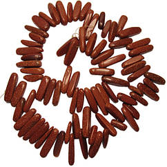 Намистини Відколи Авантюрин Золотий Пісок, Розмір від 10 до 20 мм, Близько 40 см нитка, Фурнітура для Біжутерії