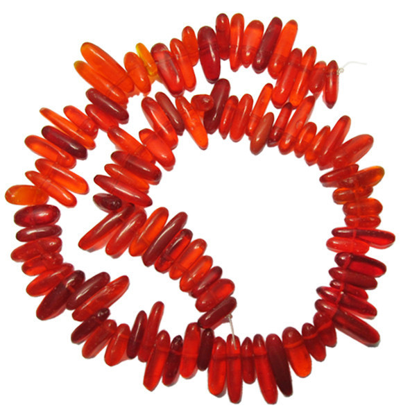Намистини Відколи Кварц Червоний, Розмір 8-18*3-6 мм, Близько 40 см нитка, Фурнітура для біжутерії, фото 1