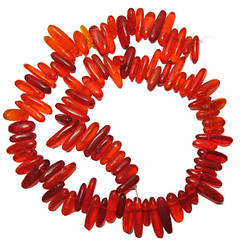 Намистини Відколи Кварц Червоний, Розмір 8-18*3-6 мм, Близько 40 см нитка, Фурнітура для біжутерії