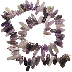 Відколи Аметист Брусочками, Розмір 8-20*3-6 мм, Близько 40 см нитка, Рукоділля, Намистина Натуральний Камінь