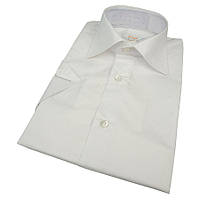 Однотонная классическая белая рубашка Desibel WHITE Classic K короткий рукав
