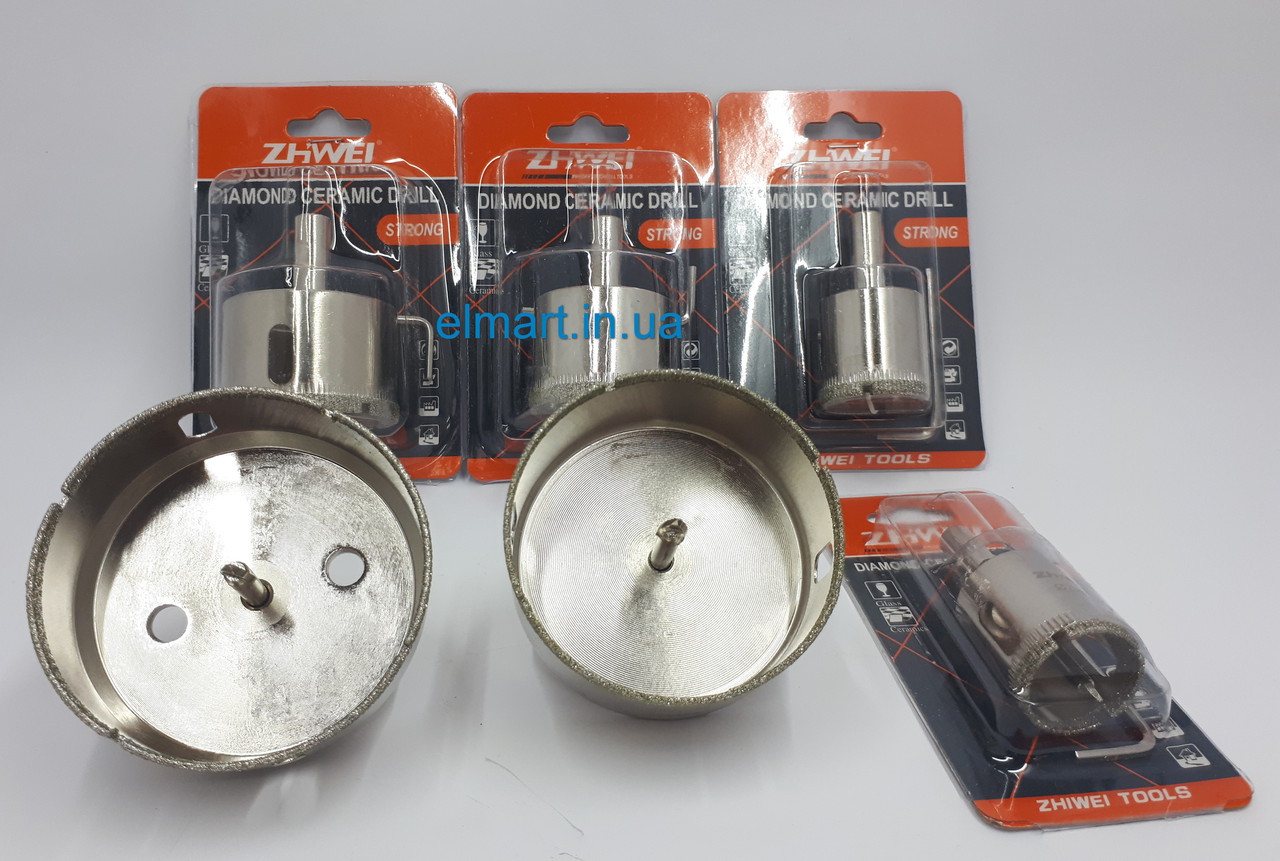 Коронка алмазна 32 mm з напрямним свердлом з пером по плитці та склу, фото 1
