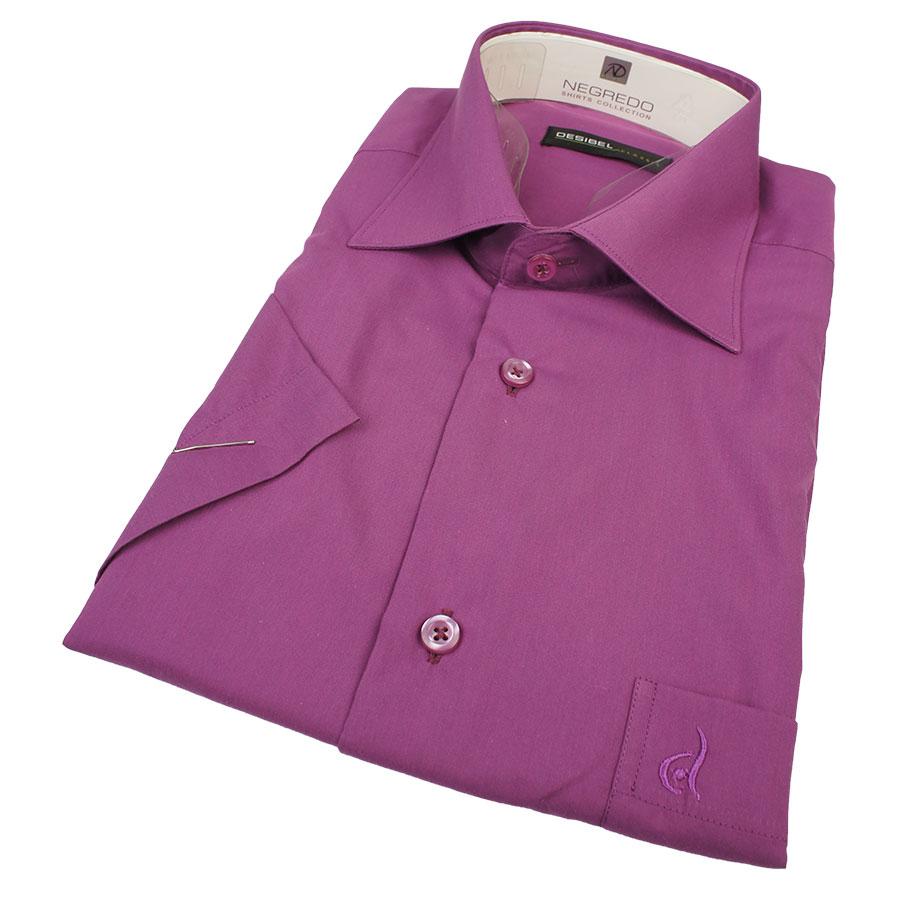 Яскраво-фіолетова чоловіча сорочка Desibel 31137 Classic K короткий рукав, фото 1