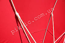 Великий зонт круглий 3м з клапаном Посилений Щільна тканина для торгівлі на вулиці червоний, фото 2
