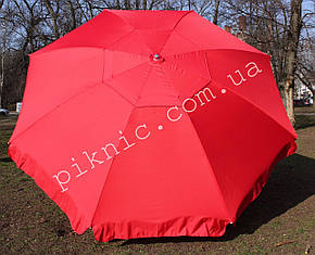 Великий зонт круглий торговий 3,5 м з клапаном Посилений Червоний Щільна тканина Для торгівлі на вулиці!, фото 2