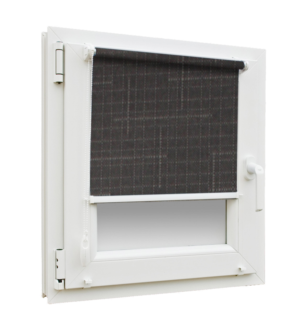 Готові рулонні штори Льон 7440 675х1650мм (графітовий колір) з фіксацією