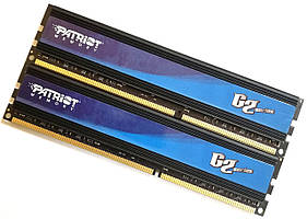 Пара ігрової оперативної пам'яті Patriot DDR3 8Gb (2x4Gb) 1600MHz PC3-12800U 2R8 CL9 (PGD38G1600ELK) Б/В