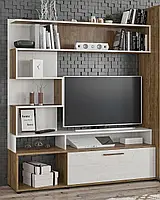 Стінка ТБ Феррара Мебель Сервис (151.4х37.6х169.3 см) Дуб апріл + Андерсон пайн