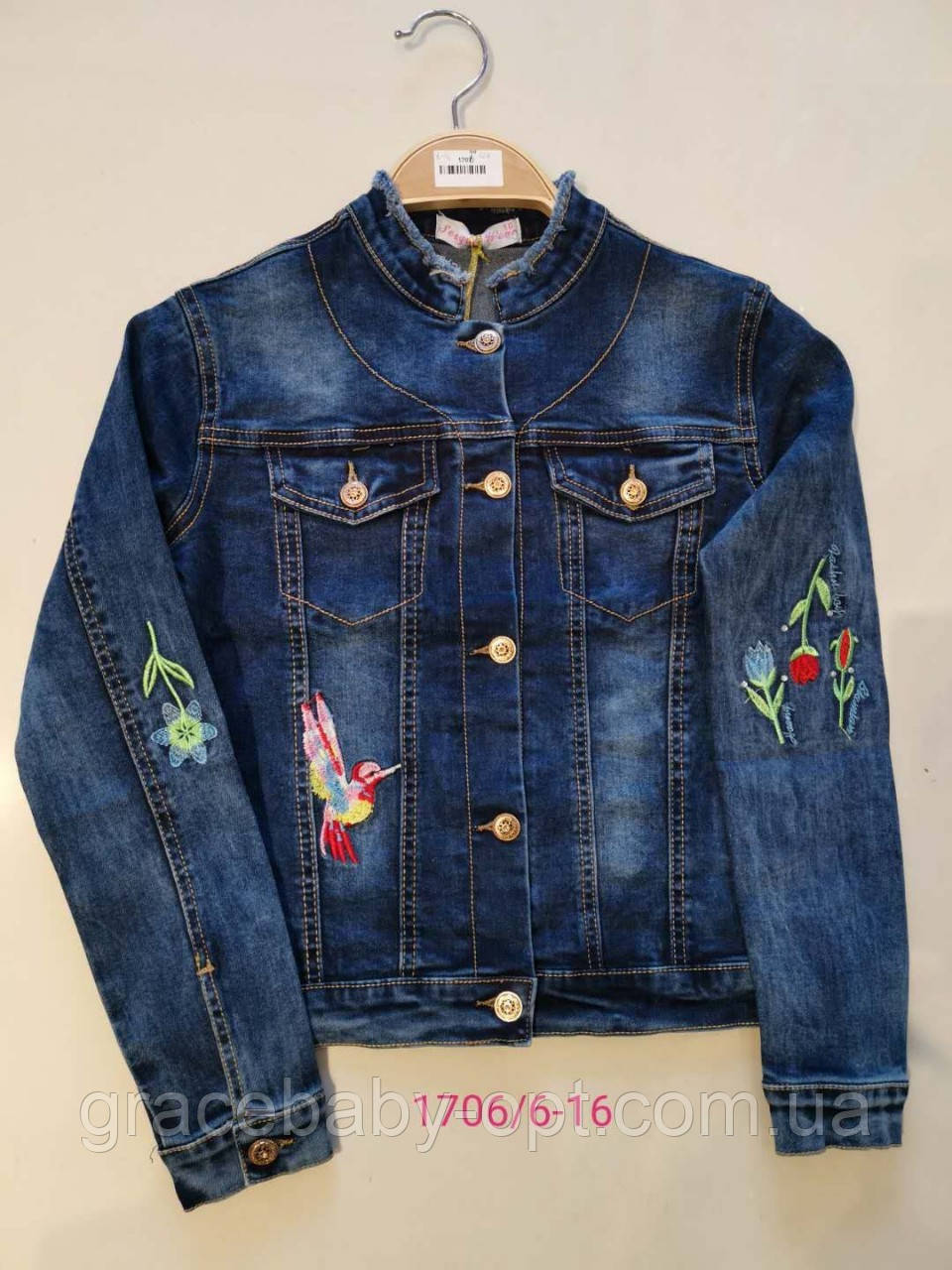 Куртка джинсова для дівчаток, Seagull, 14 років, № CSQ-1706