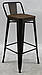 Стілець барний Толикс високий, метал, дерев'яне сидіння, фото 2