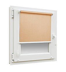 Готові рулонні штори Льон 877 розмір 325х1650мм (персиковий колір)