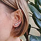 Срібні сережки кафи з сімома маленькими фіанітами, фото 3