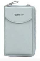 Женский кошелек-клатч вертикальный из экокожи Baellerry Forever N8591 (Кошелек чехол для телефона) Голубой
