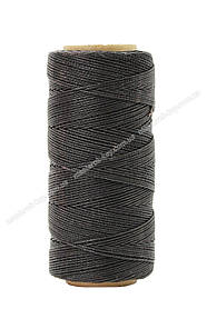 Нитка кругла вощена, поліестер Текс.No375 Black 100 м колір чорний