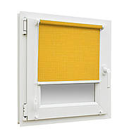 Готовые рулонные шторы Лен 858 размер 450х1650мм (желтый цвет)
